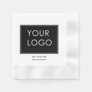 Modern Company Business Corporate Logo White Napkins