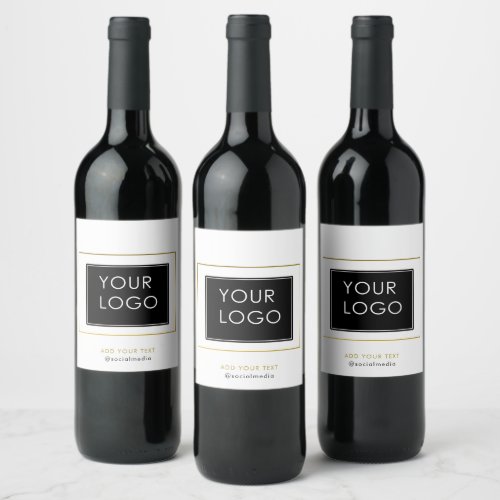 Modern Company Business Corporate Logo White Wine Label