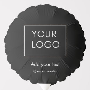 Modern Company Business Logo Branded Black Balloon