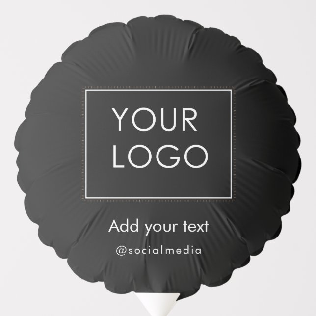 Modern Company Business Logo Branded Black Balloon (Front)