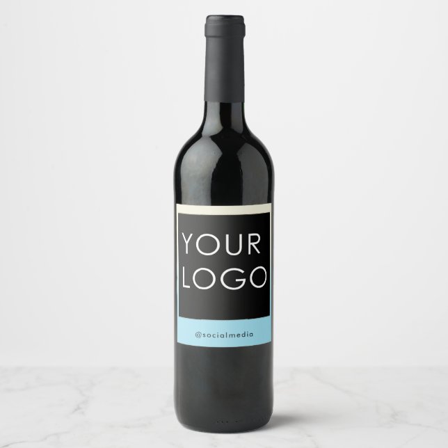 Modern Company Business Logo Ombre Gradient Wine Label (Front)