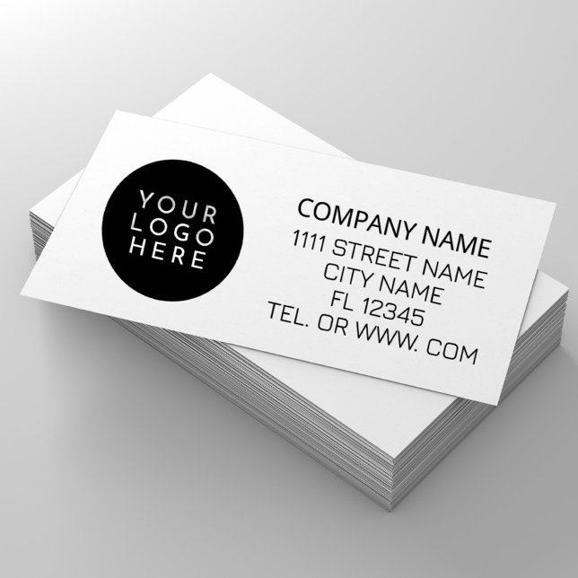 Modern Company Business Logo Return Address Self-inking Stamp (Modern Round Business Custom Logo Website Rubber Stamp. Perfect for creating DIY business cards!)