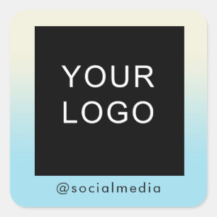 Modern Company Business Logo Social Media Ombre Square Sticker