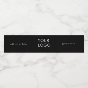 Modern Company Business Logo Social Media Plain Water Bottle Label