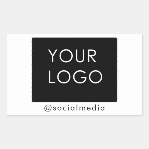 Modern Company Business Logo Social Media White  Rectangular Sticker