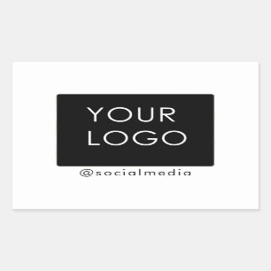 Modern Company Business Logo Social Media White  Rectangular Sticker