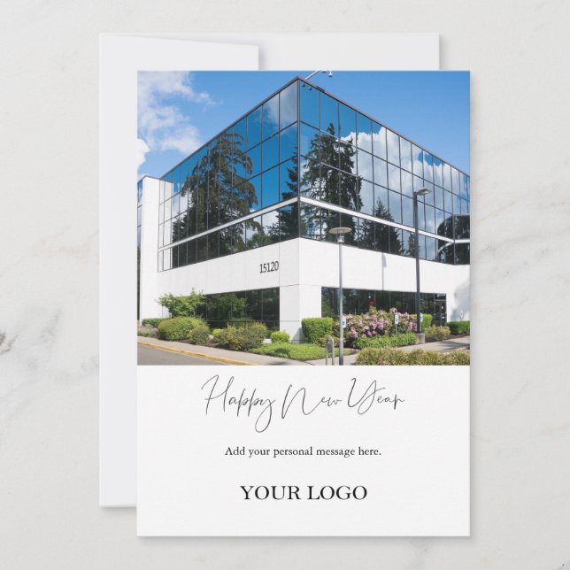 Modern Company Corporate Happy New Year Holiday Card (Front)
