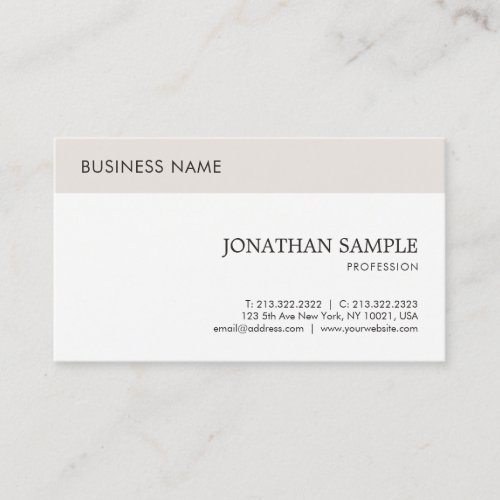 Modern Company Elegant Professional Sleek Plain Business Card
