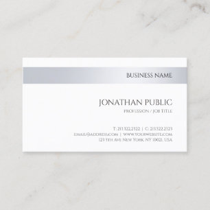 Modern Company Elegant Silver Minimalist Template Business Card