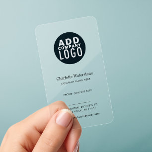 Modern Company Logo Corporate Employees Clear Business Cards
