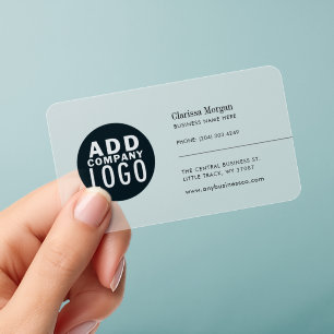 Modern Company Logo Corporate Employees Clear Business Cards