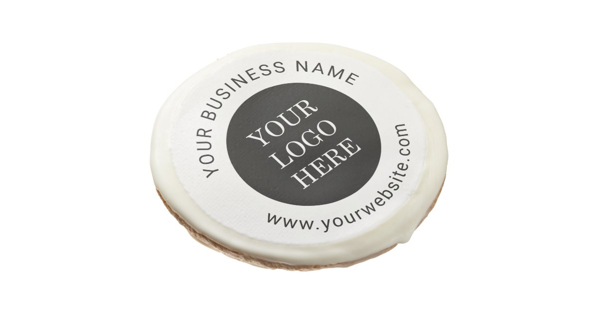 Modern Company Logo Custom Business Name site Sugar Cookie Zazzle