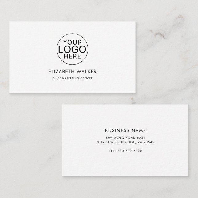 Modern Company Logo Employees Business Card (Front/Back)
