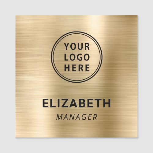 Modern Company Logo Gold Professional Name Tag