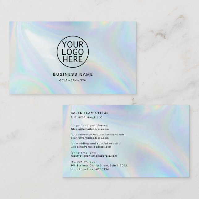 Modern Company Logo Holographic Custom Business Card (Front/Back)