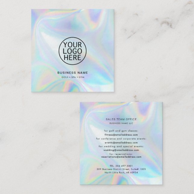 Modern Company Logo Modern Minimalist Custom Square Business Card (Front/Back)