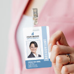 Modern Company Logo Photo Employee Id Badge at Zazzle