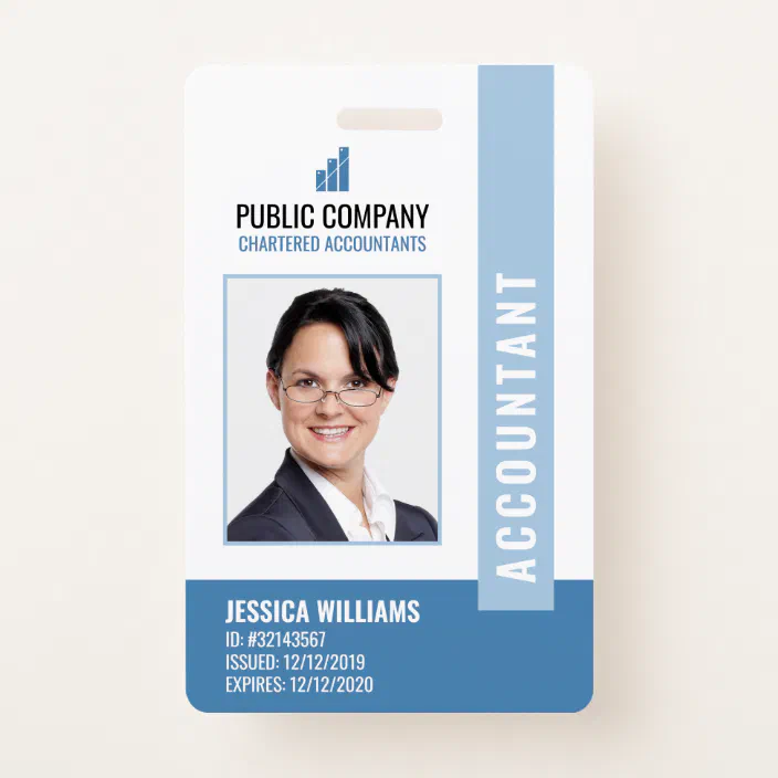 Modern Company Logo Photo Employee Id Badge Zazzle Com