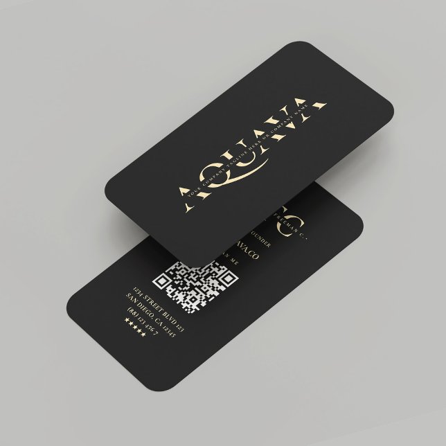 Modern Company Monogram Black Business Card (Modern Company Monogram Black and Gold Business Card
)
