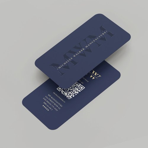 Modern Company Monogram Blue Professional Business Card