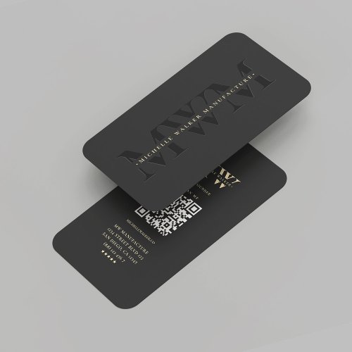 Modern Company Monogram Professional Black  Business Card