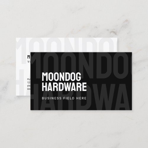 Modern Company Name  Sans Serif  Black Business Card