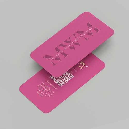 Modern Company Pink Monogram Marketing Business Card