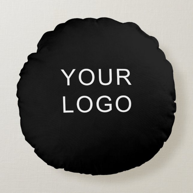 Modern Company Professional Business Logo Black  Round Pillow (Front)
