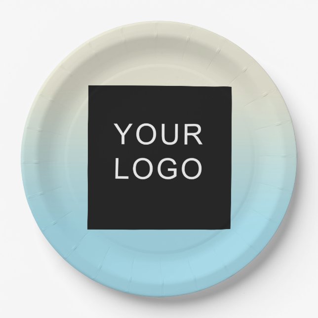 Modern Company Professional Business Logo Gradient Paper Plates (Front)
