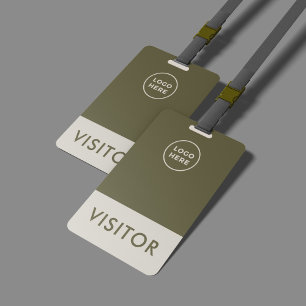 Modern Company Visitor Badge with Logo 