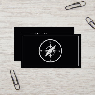 Modern Compass Gold Nautical Business Card