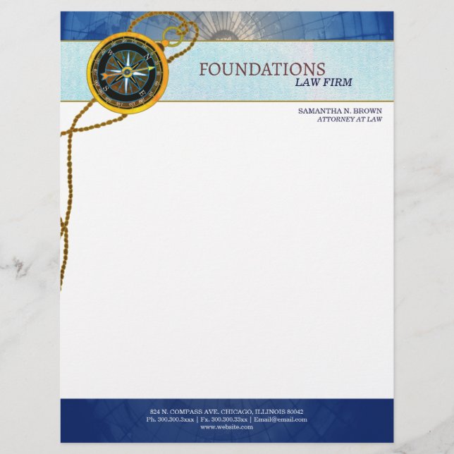 Modern Compass Legal Business Letterhead (Front)