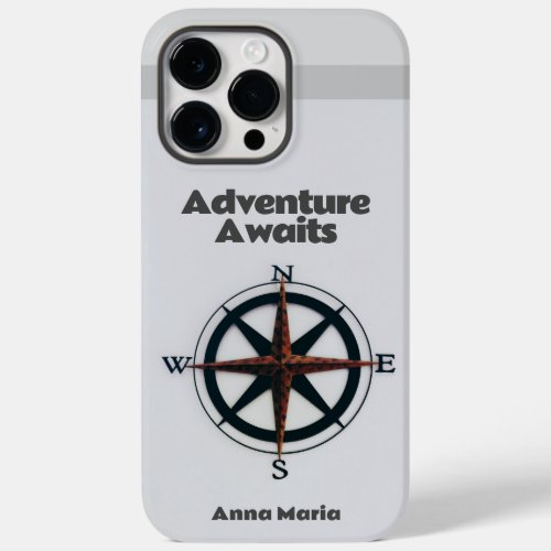 Modern Compass with ADVENTURE AWAITS Quote Case_Mate iPhone 14 Pro Max Case