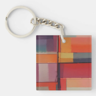 Modern Composition Abstract Artwork Keychain