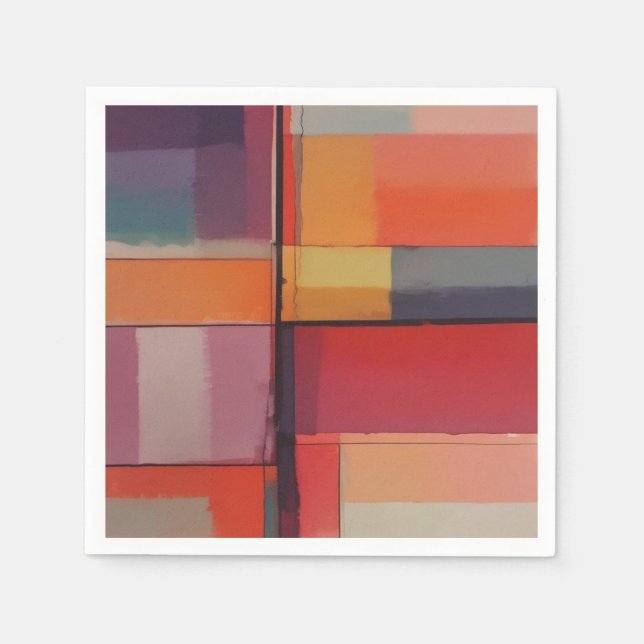 Modern Composition Abstract Artwork Napkins (Front)
