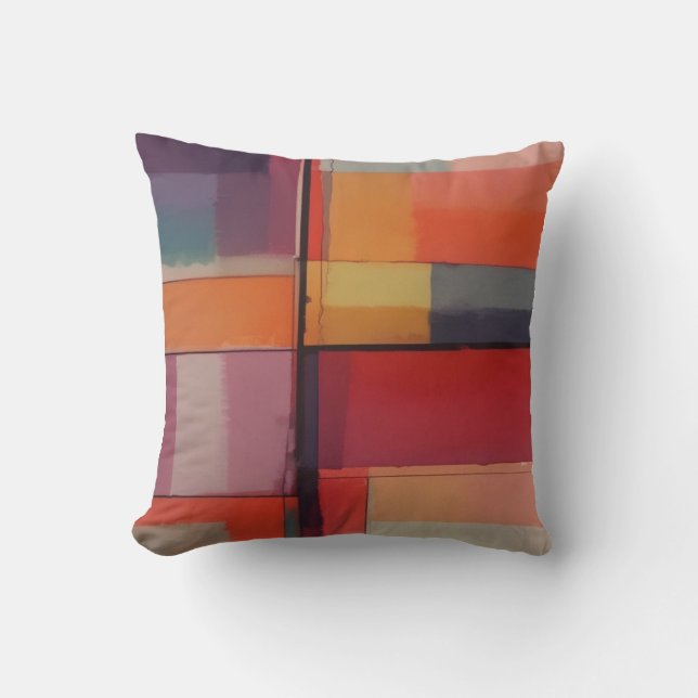 Modern Composition Abstract Artwork Throw Pillow (Front)