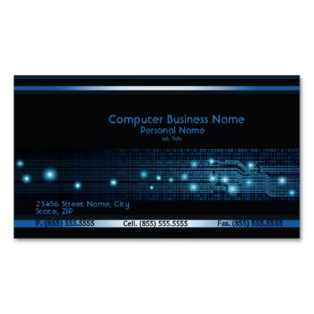 Modern Computer Business Magnetic Business Card by zlatkocro at Zazzle
