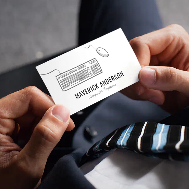 Modern Computer Engineer IT Tech Business Card | Zazzle