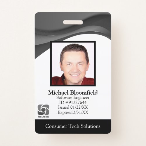 Modern Computer Software Company Repair Black ID Badge