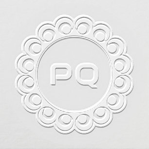 Modern Concentric Circle Monogram Initials Embosser