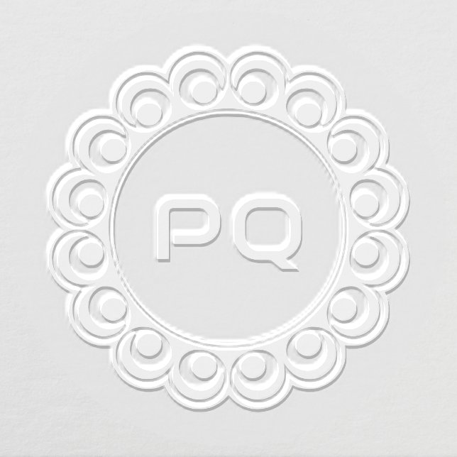 Modern Concentric Circle Monogram Initials Embosser (Design)