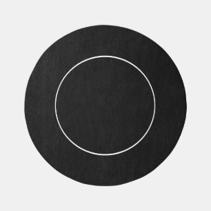 Modern Concentric Circular Black White Stripes Outdoor Rug