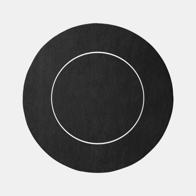 Modern Concentric Circular Black White Stripes Outdoor Rug (Front)