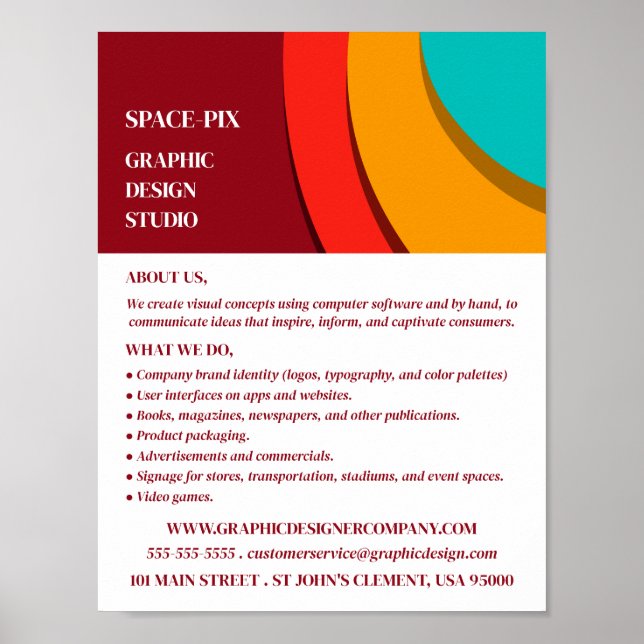 Modern Concept, Graphic Designer Advertising Poster (Front)