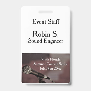 Modern Concert or Show Event ID Badge