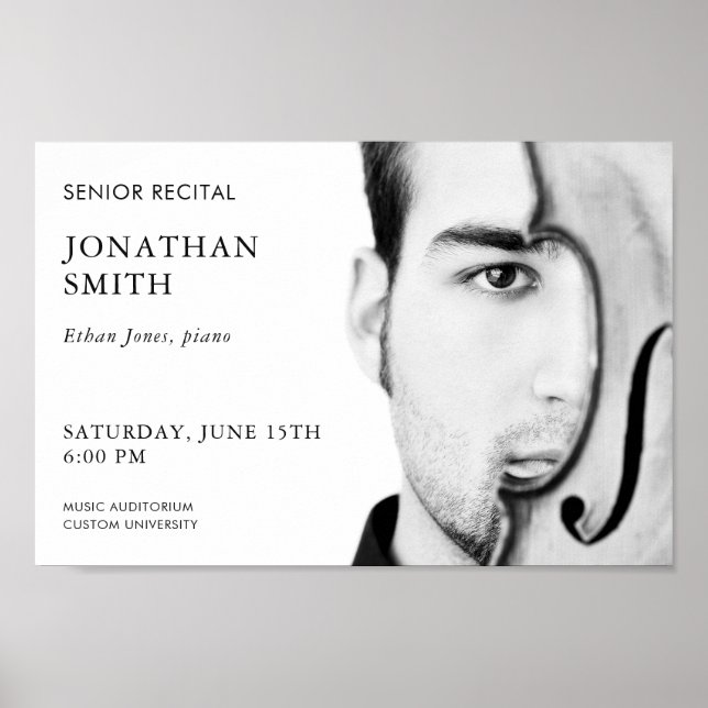 Modern Concert Poster Template Senior Recital (Front)