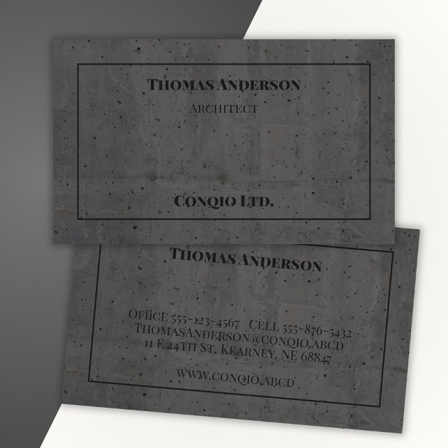 Modern Concrete Black and Gray Business Card (Creator Uploaded)