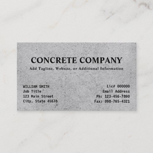 Modern Concrete Construction Company Business Card