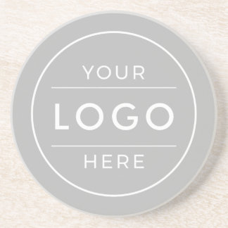 Modern Concrete Grey Custom Business Logo Coaster