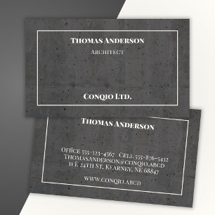 Modern Concrete White and Dark Gray Business Card